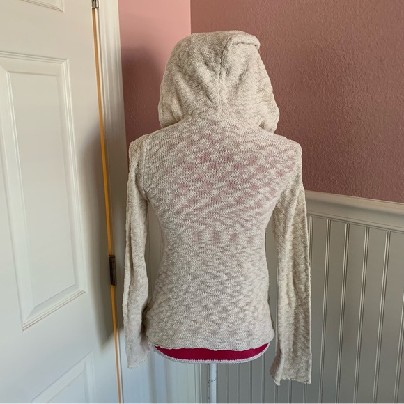Ivory Roxy Wide Knit Throwover Sweater with Hood size Small - Picture 6 of 6